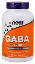 NOW Foods GABA, 750mg - 200 kapsulių