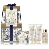 The Luxury Bathing Company rinkinys (prausiklis 50 ml. + kremas 50 ml. + rankų kremas 50 ml. + kempinė + perlai 80 g.) - 1 vnt.