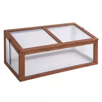 Mini Šiltnamis 100 x 65 x 40 cm | Su Dangčiu, UV Apsauga, Žiemai Atspari Pakelta Lysvė Sode, Rudos Spalvos