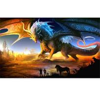 Pilnas 5D „pasidaryk pats“ deimantinis paveikslas „Dragon Diamond“ siuvinėjimas „Anime“ kryžminio dygsnio rinkiniai namų dekoro rankų darbo dovana Round 20x30cm