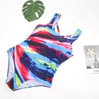 Didelio dydžio moteriškas vientisas bikinio maudymosi kostiumėlis Rainbow Monokini maudymosi kostiumėlis XXL mėlyna