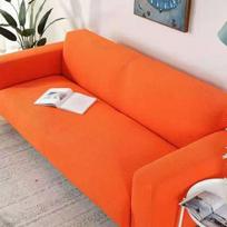 Polarinio vilnos sofos užvalkalai svetainei, fotelio užvalkalas, languotas L formos kampinės sofos užvalkalas, sofos užvalkalas namų sėdynei pillow case 45x45cm oranžinė
