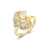 925 Sterlingo sidabro opalo žiedas natūralus etiopijos opalas 1,8 ct brangakmeniai puikūs papuošalai moterims graži dovana us ring size 6# geltona