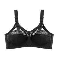 Plus Size Women Ultra Thin Full Cup No Sponge Sexy Lace No Underwire Transparent Bra 36/80C juoda