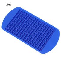 160 tinklelio mini silikoninis ledo padėklas ledo kubeliai sulankstomas ledo formelės ledo laužtuvas Ledo tinklelio padėklas mažas kvadratinis formos ledo gaminimo aparatas, silikoninė forma mėlyna