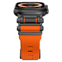 Guminis sportinis dirželis Apple Watch Ultra 2 49mm 10 9 8 7 Se 6 5 serijai, dirželis IWatch Ultra 46mm 45mm 44mm, prabangi TPU apyrankė 42mm(Unsuitable Series10) oranžinė