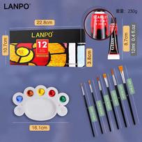 LANPO Acrylic Paints Glass/Textile Pigments Set 12/60ml 12/24/36 Colors Tubes Artist Drawing Fabric Oil water Paint Art supplies