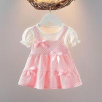 Girls Aged 1-3 In Summer Princess Dress Two-piece Set Cropped Pants Summer Clothes 73