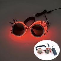 Nauji Šviečiantys Akiniai LED Steampunk Akiniai Su Šviesomis Baro Naktinio Klubo Reikmenys Neoniniai Saulės Akiniai Aksesuarai Akiniams raudona