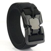 Naujas taktinis diržas, greito atsegimo magnetinė sagtis karinis diržas, minkštas tikro nailono sporto priedai YD881 125cm juoda