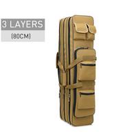 Žvejybos krepšys 2/3 sluoksnių OXford audinio sulankstomas meškerės dangtelis Krepšiai žvejybai ant vieno peties 80/120 cm Lauko kuprinė žuvims XA94G 3 Layer 80 cm Khaki