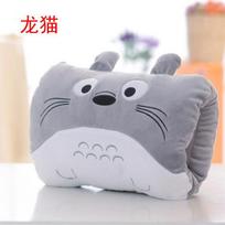 Mielas gyvūnų rankų šildytuvas pliušinis žaislas-pagalvėlė, minkšta pliušinio gyvūno pagalvė, puiki dovana vaikams Totoro 20*30 pilka