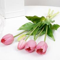 5 vnt. tulpės Dirbtinės gėlės Prabangus silikoninis Tikro prisilietimo tulpės puokštė Namų kambarys Svetainė Vestuvių dekoravimas flores artificiales