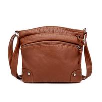 Yogodlns Fashion PU odinis pečių krepšys moterims Vintage Crossbody Bag Daugiafunkcis krepšys Wild Shopping Lady Bag lengvas piniginė 23x10x20cm ruda