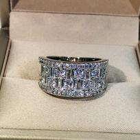 Prabangūs 925 sterlingų sidabro vestuviniai amžinybės žiedai su baltu cirkoniu vyrams Cz Crystal Promise sužadėtuvių pirštų žiedas 8 balta
