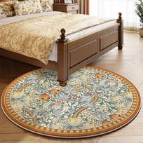 American Retro Carpet Round Bedroom Bedside Carpet Thick Chair Cushion Living Room Machine Washable Carpet 60*60cm beige