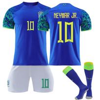 22/23 Brazilija išvykoje Futbolo megztiniai šortai kojinės komplektas naujo sezono šortai kojinės suaugusiems skirtų dydžių apranga L mėlyna