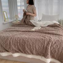 Šilta žiemos antklodė Minkšta patogi flanelinė vilnos antklodė lovai Jauki pūkuota šilta antklodė 70*100cm ruda