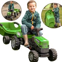 WOOPIE didelis „PowerTrac“ pedalais minamas traktorius su XXL priekaba