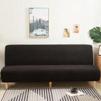 Tvirtas žakardo sulankstomas sofos lovos užvalkalas gyvenamajam kambariui berankiai sofos užvalkalai elastingos elastano medžiagos minkšti užvalkalai S(length 120-150cm) juoda