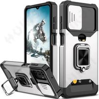 Dėklas, skirtas Samsung Galaxy S24 A54 A34 4G 5G S23 S22 S21 Ultra Plus S21 FE kortelių laikiklio lizdui karinės piniginės slankiojantis fotoaparato dėklas Samsung F12