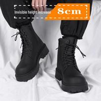 COS Vyriški Originalios Odos Britiško Stiliaus Aukštį Didinantys 10cm Motociklininkų Martin Batai Size 37