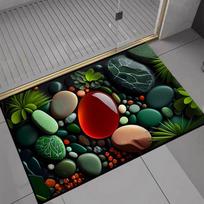 Pebble 3D Floor Mat for Home Bathroom Water Absorption Quick Drying Foot Mat Anti Slip and Wear Resistant 40 * 60cm