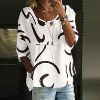 Linen Shirts For Women 3/4 Sleeve Button Down O Neck Summer Tops Dressy Casual Cute Shirts L smėlis