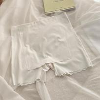 Ice Silk Apsauginės kelnės Moteriškos grynos medvilnės antibakterinės tarpkojo apatinės pėdkelnės su klubų pakėlimu ir be pėdsakų M balta