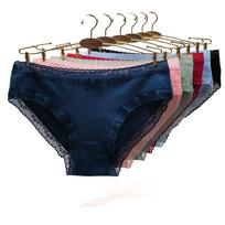 Ladies Pantites Cotton Underwear Women Sexy Low Rise Solid Lace Hipster Briefs Knickers Lingerie Lot 6 PCS M