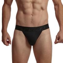 Kelnaitės JOCKMAIL Fashion šukuotos medvilnės kvėpuojantis vyriškas apatinis trikotažas žemu juosmeniu Kelnaitės sportinės vienspalvės aukšto plyšimo vyriški šortai Kasdieniai laisvalaikio apatiniai M juoda