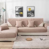 Krištolo aksominis sofos užvalkalas Pliušiniai vienspalviai sofos užvalkalai svetainei Modernūs neslystantys kampiniai sofos rankšluosčių užvalkalai sofoms 70*70cm kava
