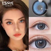 Spalvoti kontaktiniai lęšiai su laipsnio galia 4 spalvų serija žalia 14,5 mm Doll Eye minkštas lęšis kasmetiniam naudojimui Receptinis kontaktinis lęšis 0 mėlyna