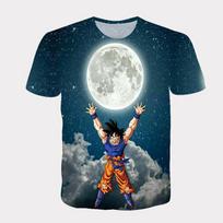 Vasariniai vyriški spausdinti 3D Dragon Ball marškinėliai trumpomis rankovėmis, vaikiški drabužiai apvaliu kaklu S black