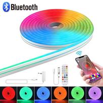 Spalvą keičiantys neoniniai LED juostiniai šviestuvai „Bluetooth APP“ valdymas RGB neoninės juostos lauko sodo dekoravimo lempa su ES kištuku 1M