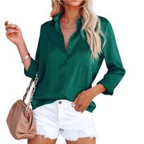 blusas mujer de moda 2022 summer Top female women shirts Women's white green chiffon shirt Blouses tops Long sleeve Chic woman S žalia