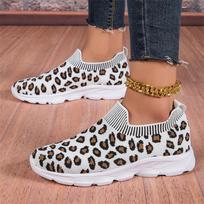 TUINANLE Moteriški batai Leopard Print Lengvi platforminiai sportbačiai Kasdieniai slystantys bėgimo bateliai 37 leopardas