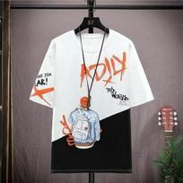 Men's Trendy Summer Hip-Hop Sports Suit: Ice Silk T-Shirt & Casual Shorts Set 2XL