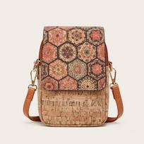 Stilingas Retro Daugiaelementis Mobiliojo Telefono Krepšys Piniginė Daugiasluoksnis Vienos Peties Crossbody Žievės Moteriškas Krepšys beige