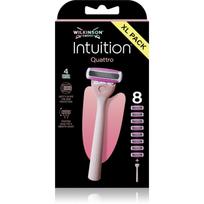 Wilkinson Sword Intuition Quattro skutimosi mašinėlė + pakaitiniai peiliukai, 8 vnt.