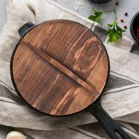 Rankų darbo medinis puodo dangtis saugiam maisto gaminimui lauke 34cm