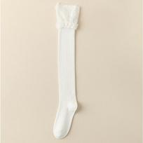 Ilgos virš kelių kojinės pavasariui ir rudeniui, moteriškos Lolitos juodos ir baltos nėriniuotos blauzdinės, nėriniuotos ilgos kojinės 1 pair balta