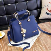 Moteriška kuprinė Prabangūs rankeniniai krepšiai moterims PU odinis pakabukas Crossbody Bag Didelės talpos Messenger rankinė Vidutinio amžiaus mamytės krepšiai nešiojamas piniginė One Size mėlyna