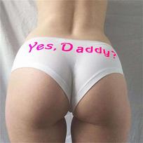 Seksualios kelnaitės Moteriškos Taip Daddy Juokingas apatinis trikotažas G formos kelnaitės Apatiniai kelnaitės kelnaitės T stringi Stringeliai kelnaitės S balta