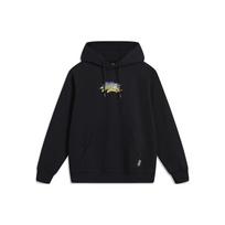 Li Ning X OG Slick Collaboration Solid Color Hooded Sweatshirt Unisex Sweatshirt Black AWDT443-6 S