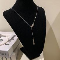 Paprastas Aukštos Klasės Metalinis Perlas Ilgas Vėrinys Moterims Lengvas Prabangus Retro Elegantiškas Madingas Universalus Kaklo Grandinėlė Megztinio Grandinėlė gray