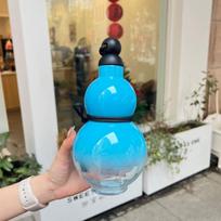 Naujas didelės talpos plastikinis puodelis, moliūgo formos vandens butelis su rankena, nešiojamas ir su paveikslėliu vandens puodelis 930ml mėlyna