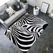 Kūrybingas juodai baltos zebrų rašto kilimas svetainei, miegamajam, minkšti kilimai, vonios grindų kilimėlis, namų dekoras, didelio ploto kilimas 40x120cm
