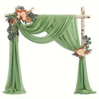 „Pasidaryk pats“ vestuvių vakarėlio fonas Dekoratyvinis tiulio šalikas Organza Romantiškas vestuvių tiulio šifono vakarėlio dekoravimas 75*300cm žalia