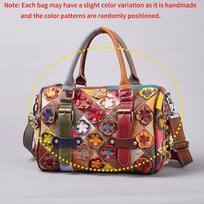 Odinė moteriška rankinė, Retro ir spalvinga spalvų blokų gėlių patchwork vieno peties crossbody rankinė per petį